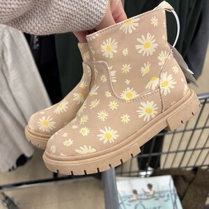 Cat & Jack girls floral boots size 10